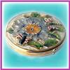 Image 1 : 24K GOLD SWAROVSKI CRYSTALS! COMPACT PURSE MIRROR