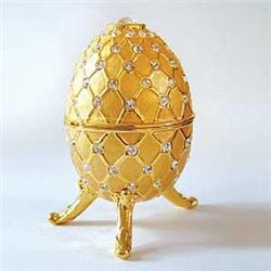 BIG! 24K GOLD & SWAROVSKI CRYSTAL FABERGE EGG BOX