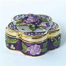 ROSE TRINKET JEWELRY BOX GOLD & SWAROVSKI CRYSTAL