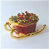 Image 1 : CHRISTMAS SLEIGH 24K GOLD & CRYSTALS JEWELRY BOX