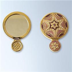 24K GOLD SMALL PURSE MIRROR RED SWAROVSKI CRYSTAL JEWELRY 
