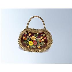 BROWN PURSE 24K GOLD SWAROVSKI CRYSTAL JEWELRY BOX   D-1142