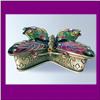 Image 1 : 24K GOLD CRYSTAL ENGRAVED VINTAGE BUTTERFLY BOX COLORS!