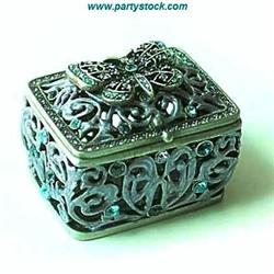 PURPLE FILIGREE BUTTERFLY 24K GOLD & CRYSTALS BOX