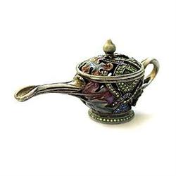 ALLADIN'S LAMP BOX 24K GOLD SWAROVSKI CRYSTALS GREEN