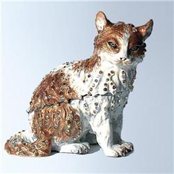 CALICO CAT 24K GOLD SWAROVSKI CRYSTAL JEWELRY BOX