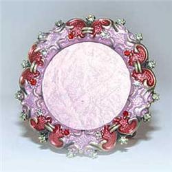 RED OVAL PHOTO FRAME 24K GOLD SWAROVSKI CRYSTALS