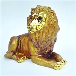 LION KING! 24K GOLD SWAROVSKI CRYSTAL JEWELRY BOX