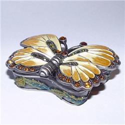 24K GOLD BUTTERFLY SHAPED 3D BOX SWAROVSKI CRYSTAL 