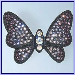 BUTTERFLY PIN BROOCH 24K GOLD SWAROVSKI CRYSTALS