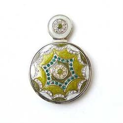 24K GOLD & SWAROVSKI CRYSTALS YELLOW PURSE MIRROR