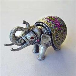 PEWTER ELEPHANT BOX SWAROVSKI CRYSTALS MYSTICAL!