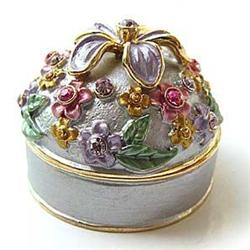 PLUMERIA 24K GOLD & CRYSTALS JEWELRY BOX TRINKETS
