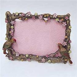 LOVE BIRD FRAME 24K GOLD AUSTRIAN CRYSTAL 3D BACK
