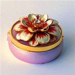 LILY LILLY FLOWER 24K GOLD & CRYSTALS JEWELRY BOX