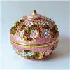 Image 1 : DOMED FLOWERED GOLD SWAROVSKI CRYSTAL JEWELRY BOX