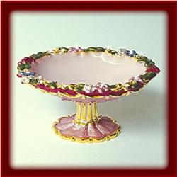 24K GOLD PINK RING DISH SWAROVSKI CRYSTAL JEWELRY BOX   D-198 PK
