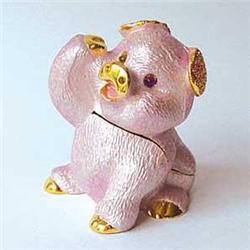 PINK PIG 24K GOLD & SWAROVSKI CRYSTAL BOX JEWELRY