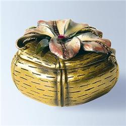 PURPLE HIBISCUS 24K GOLD & SWAROVSKI CRYSTALS BOX