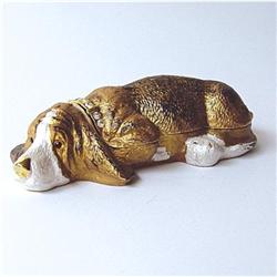 BEAGLE PUPPY HOUND DOG! GOLD CRYSTALS JEWELRY BOX