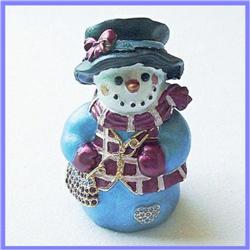 SNOWMAN BOX GOLD & SWAROVSKI CRYSTAL JEWELRY BLUE