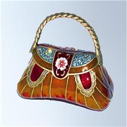 24K GOLD PURSE SWAROVSKI CRYSTAL JEWELRY BOX   D-1403