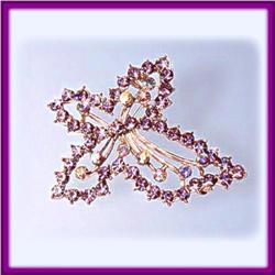 BUTTERFLY PIN BROOCH 24K GOLD SWAROVSKI CRYSTALS