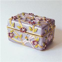 24K GOLD PINK DRAGONFLY BOX TINY CHEST SWAROVSKI CRYSTAL