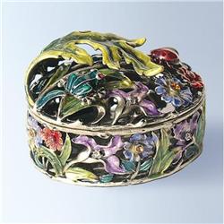 FLOWER FILIGREE 24K GOLD & SWAROVSKI CRYSTAL BOX