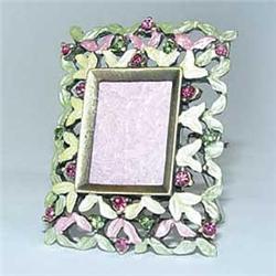 TINY PHOTO FRAME 24K GOLD SWAROVSKI CRYSTAL GREEN