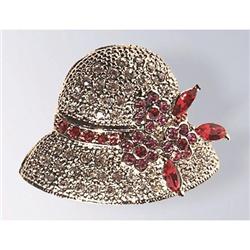 SWAROVSKI CRYSTALS RED HAT WHITE 24K GOLD JEWELRY