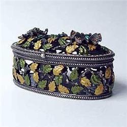 BUTTERFLY BEE GOLD SWAROVSKI CRYSTALS JEWELRY BOX