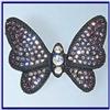 Image 1 : BUTTERFLY PIN BROOCH 24K GOLD SWAROVSKI CRYSTALS