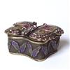Image 1 : ART DECO BUTTERFLY 24K GOLD SWAROVSKI JEWELRY BOX