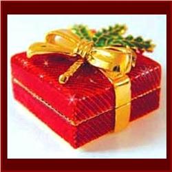 RED CHRISTMAS HOLLY 24K GOLD CRYSTALS JEWELRY BOX