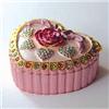 Image 1 : PINK HEART ROSE 24K GOLD CRYSTALS JEWELRY BOX