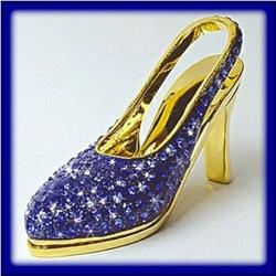 BLUE SHOE SWAROVSKI CRYSTAL BUSINESS CARD HOLDER