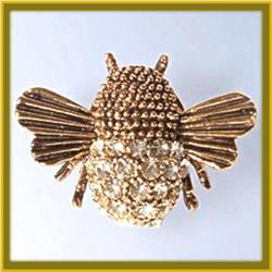 BUMBLE BEE PIN BROOCH 24K GOLD SWAROVSKI CRYSTALS