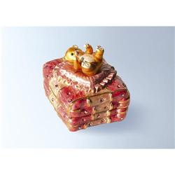 24K GOLD BABY BEAR PINK BOX SWAROVSKI CRYSTAL  BOX   D-1180 PK