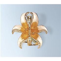 IRIS HAIR CLIP 24K GOLD CRYSTAL SWAROVSKI