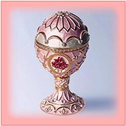 24K GOLD SWAROVSKI CRYSTALS JEWELRY EGG CLOCK BOX