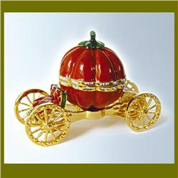 CINDERELLAS PUMPKIN CARRIAGE 24K GOLD JEWELRY BOX