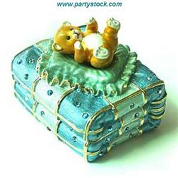 24K GOLD BABY BEAR BLUE BOX SWAROVSKI CRYSTAL  BOX   D-1180 BL