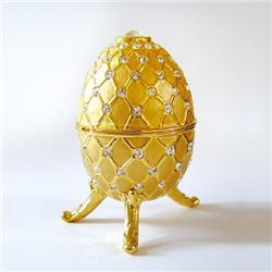 24K GOLD FABERGE EGG BOX SWAROVSKI CRYSTAL JEWELRY 