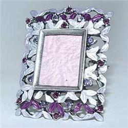 TINY PHOTO FRAME GOLD & SWAROVSKI CRYSTALS PURPLE