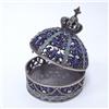 Image 1 : 24K GOLD BLUE DOMED MORROCAN BOX  SWAROVSKI CRYSTAL