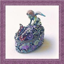 ANGEL BUTTERFLY 24K GOLD & SWAROVSKI CRYSTALS BOX