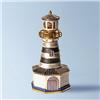 Image 1 : GOLD SWAROVSKI CRYSTAL JEWELRY BOX BLUE LIGHTHOUSE