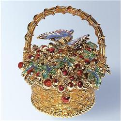 BUTTERFLY BASKET BOX GOLD SWAROVSKI CRYSTAL JEWELRY   D-1102