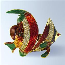 24K GOLD SWAROVSKI CRYSTAL JEWELRY BOX   D-763 BN